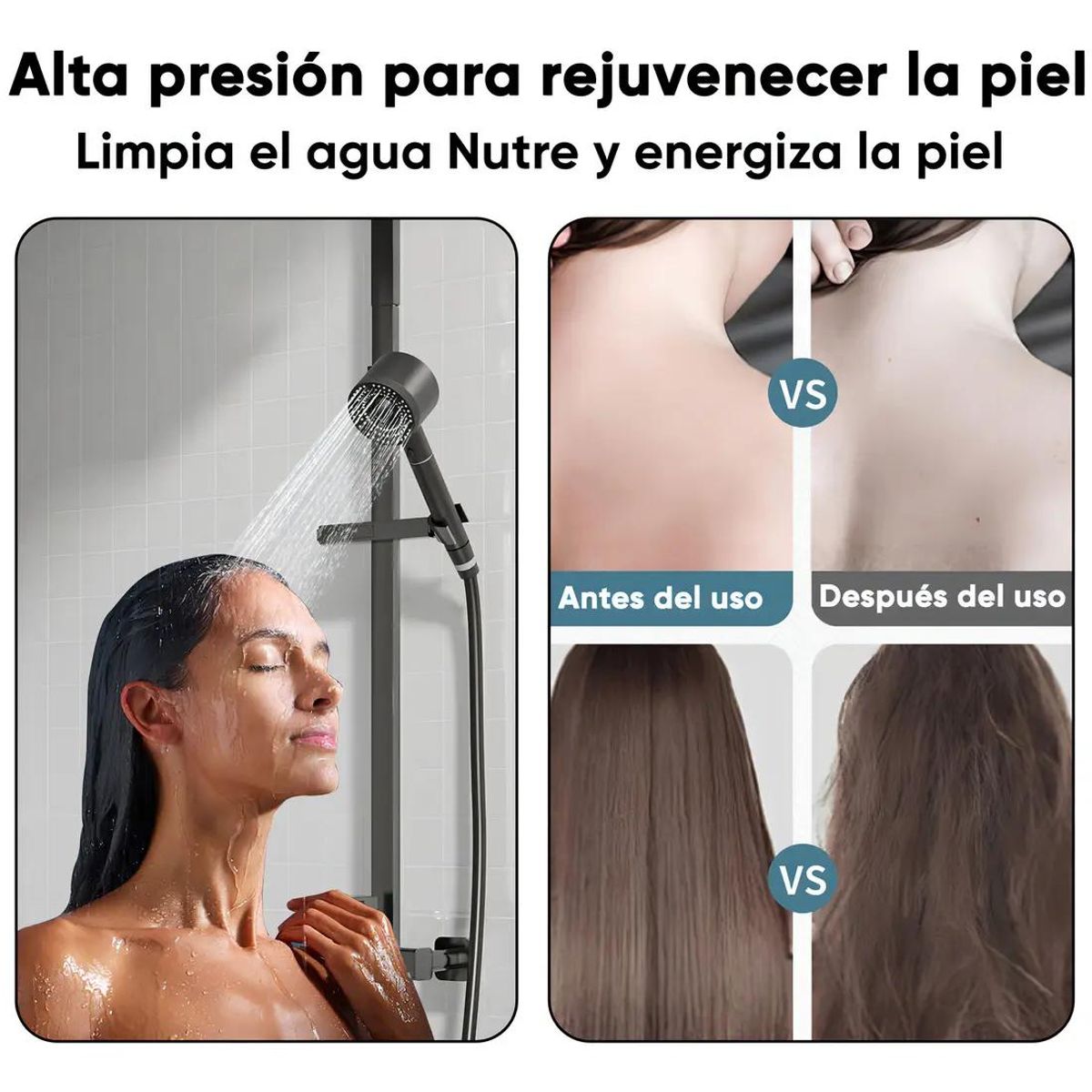 GENERICO - Regadera de mano alta presión 5 modos con filtro antical