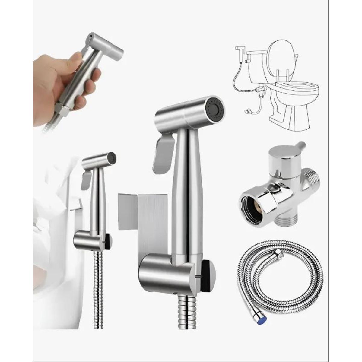 GENERICO - Ducha Bidet de Acero Inoxidable para WC
