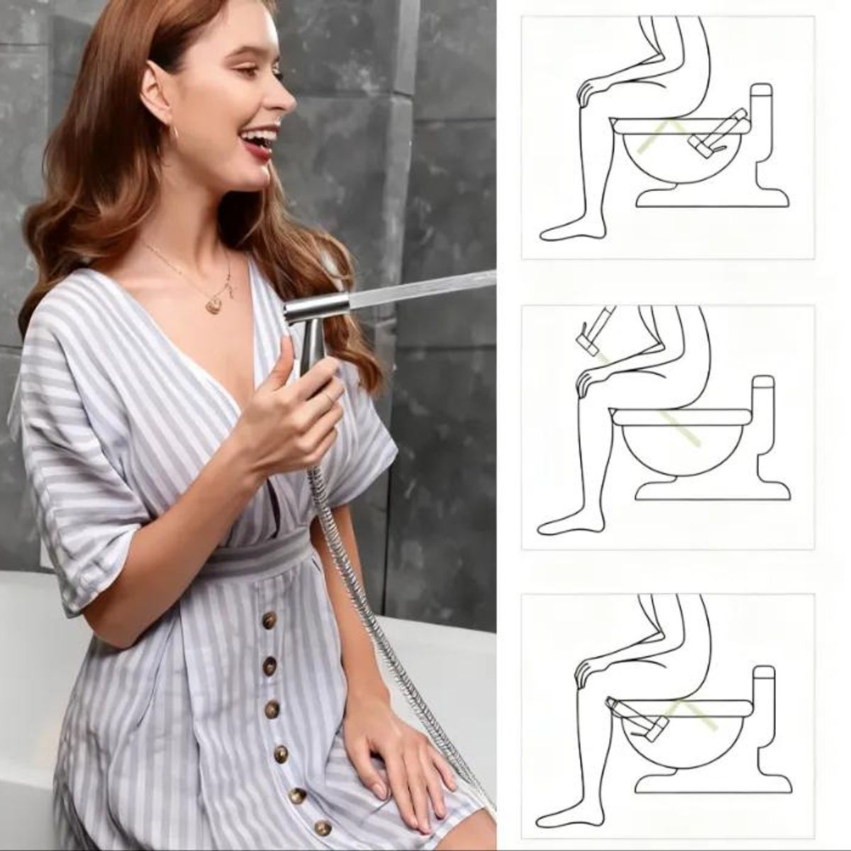 GENERICO - Ducha Bidet de Acero Inoxidable para WC
