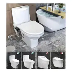 GENERICO - Bidet WC Universal con Doble Boquilla Ajustable
