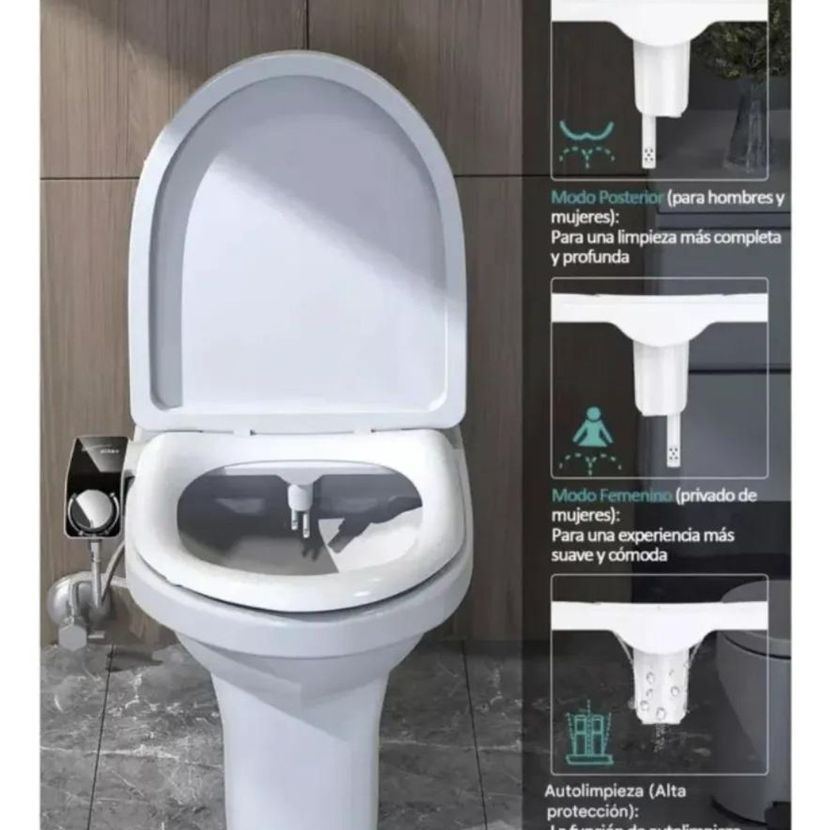 GENERICO - Bidet WC Universal con Doble Boquilla Ajustable