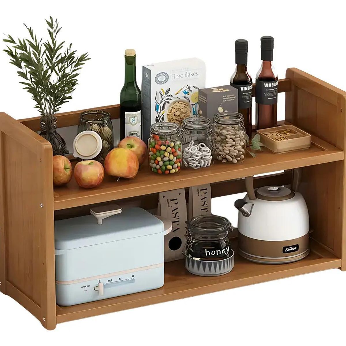 GENERICO - Estante de Madera 2 Niveles para Cocina y Baño