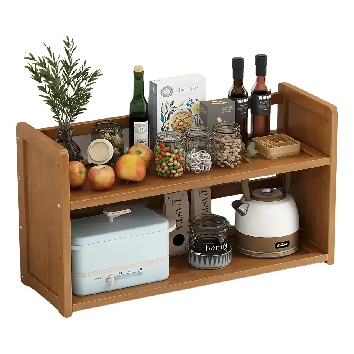 GENERICO - Estante de Madera 2 Niveles para Cocina y Baño