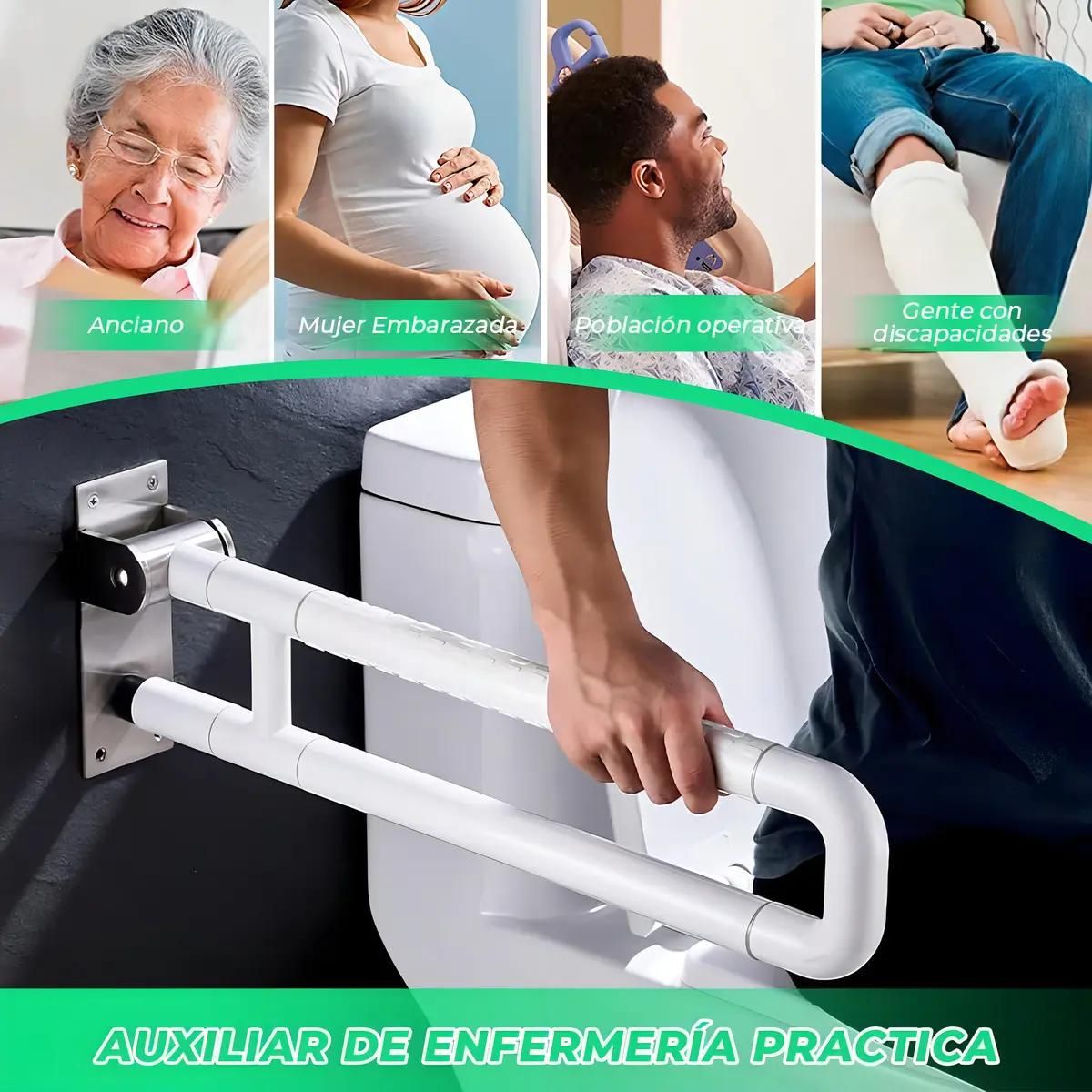 GENERICO - Barra de Seguridad Abatible Acero Inox Antideslizante