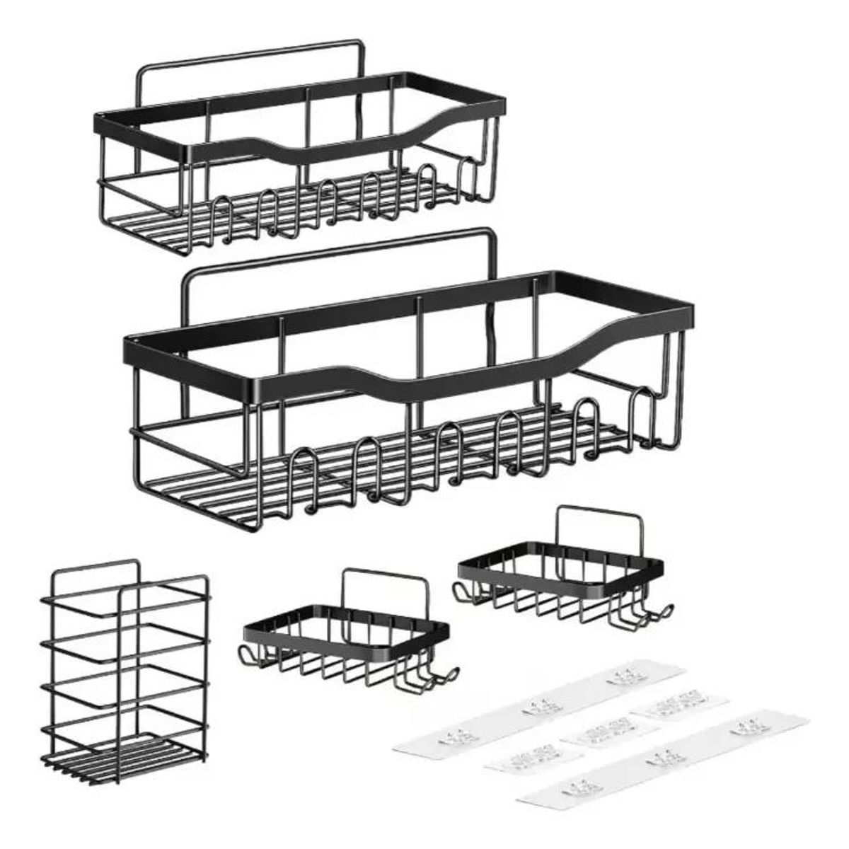 GENERICO - Set Organizador Baño 5 Piezas Colgador Esquinero