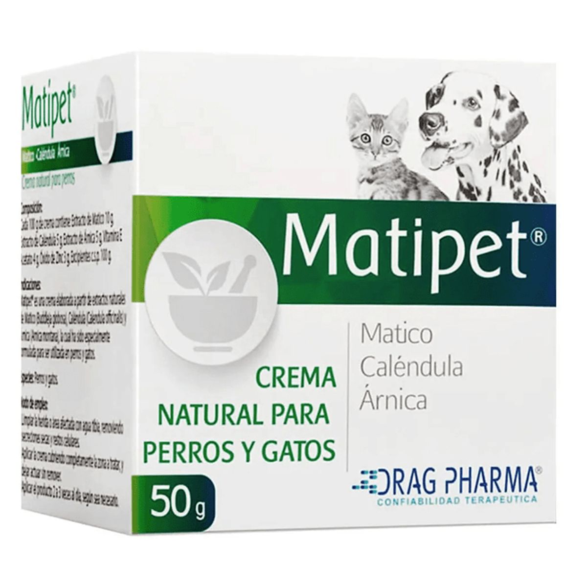 DRAG PHARMA - Matipet Crema Natural Perros&Gatos Cicatrizante Y Regeneradora de Piel 50GR