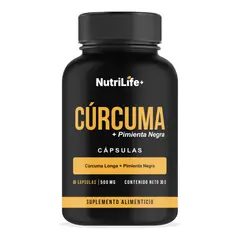 EMETRES - Curcuma Con Pimienta Negra 500mg Nutrilife+ Suplemento De Cúrcuma