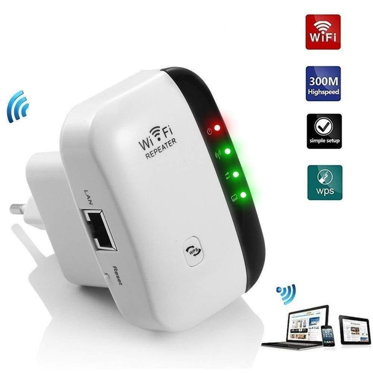 MOVI - AMPLIFICADOR WIFI KETMICA 300MBPS 24GHZ CON WPS Y PUERTO LAN