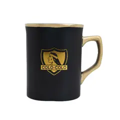 TITANIO - Taza Tazón Equipo Colo Colo Cuadrado de 440 ml Negro