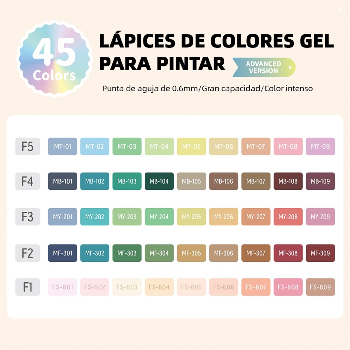 LANGUO - Set Lápices Gel 45 Colores -  Languo