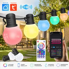 D MOTICA - Guirnalda de Luces Led Wifi Inteligente G40 RGB - 25 Ampolletas, 15mts