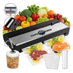 METEX - Set Maquina Selladora Al Vacío Alimentos 7 En 1 Profesional