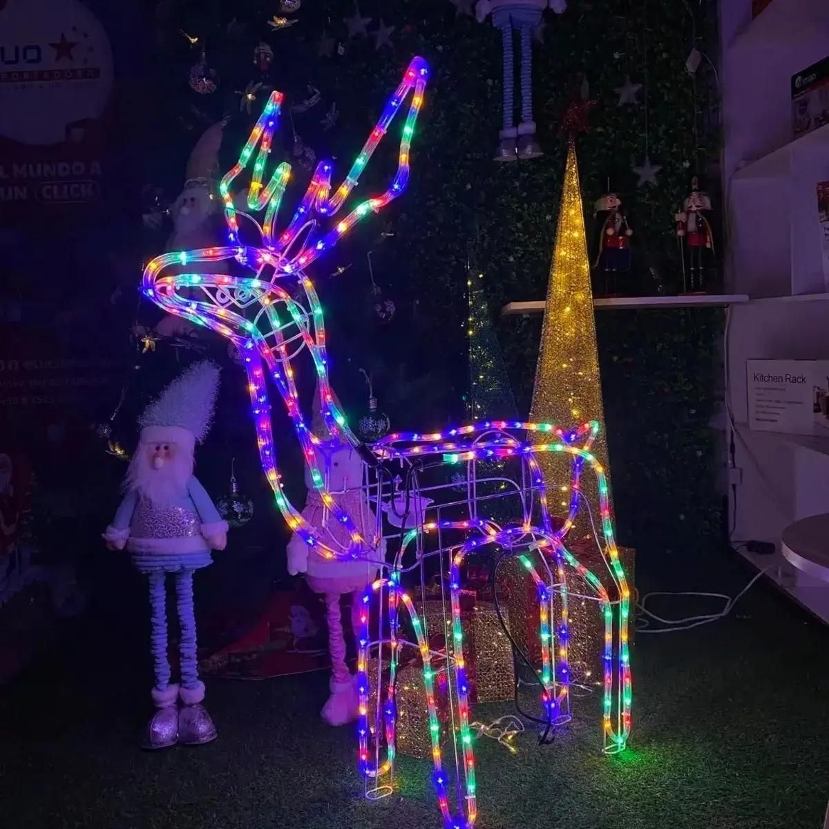 GENERICO - Reno Navideño Decorativo con Luz LED Solar 90cm