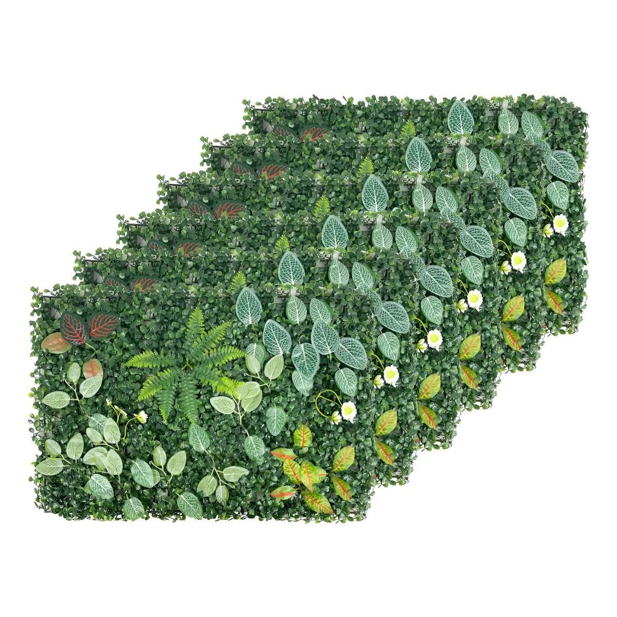 GENERICO - Pack 6 Paneles Pasto Sintético Estilo Trébol 60x40 cm