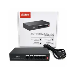 DAHUA - Switch PoE 6 Puertos 4 PoE 36W Extend 250m DH-PFS3006