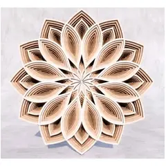 GENERICO - Cuadro Decorativo Mandala 3D Multicapas con Ave en Madera