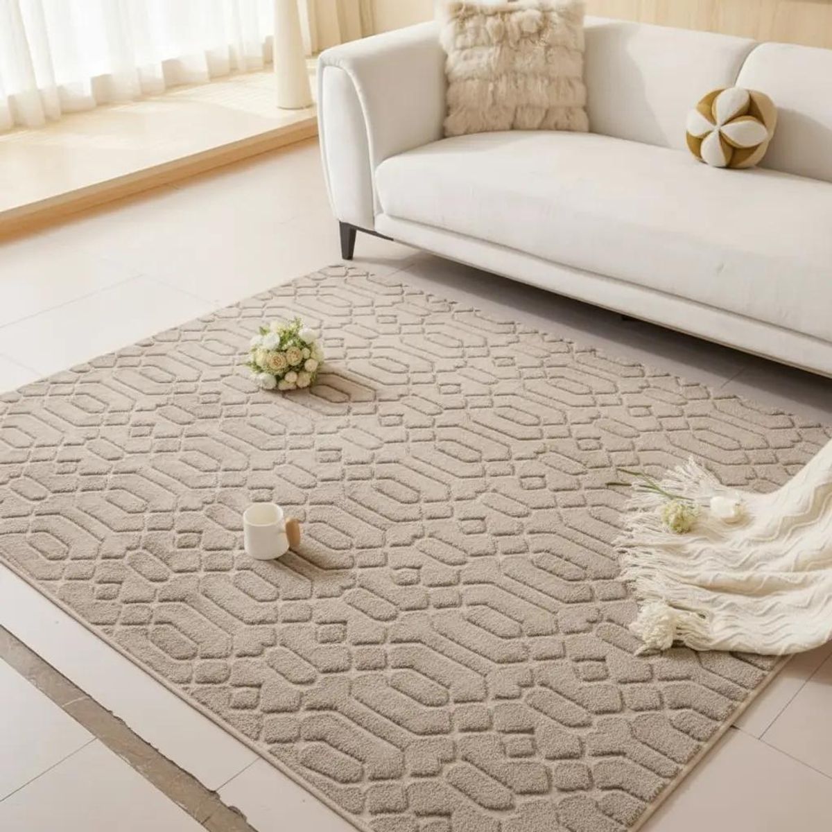 GENERICO - Alfombra Jacquar Cutting Flower 160x200 cm