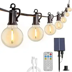 GENERICO - Guirnalda Solar LED Exterior 15m con 25 Luces
