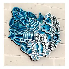 GENERICO - Cuadro Decorativo Corazón Navidad Grande en Madera