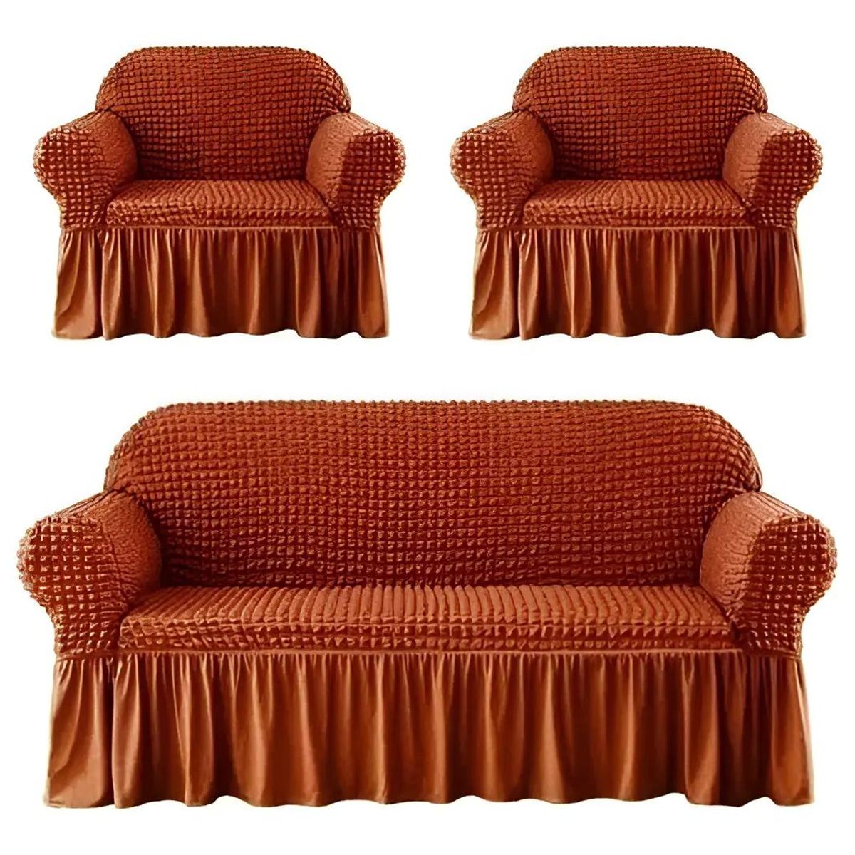 GENERICO - Funda para Juego de Sala 3+1+1 Terracota 100x180 cm