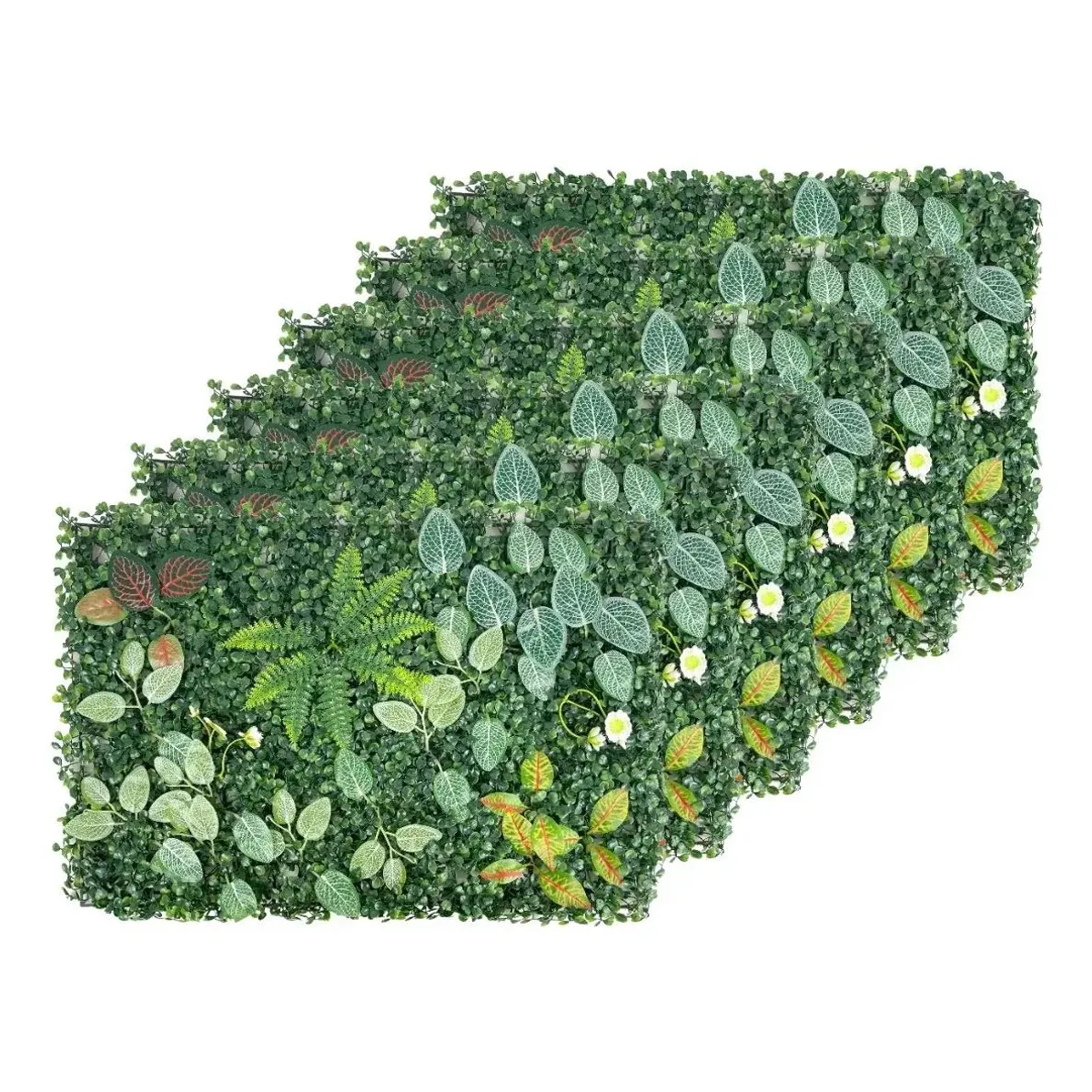 GENERICO - Pack 6 Paneles Pasto Sintético Estilo Trébol 60x40 cm