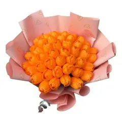GENERICO - Bouquet de 50 tulipanes naranjas eternos