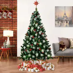 GENERICO - Árbol de Navidad 2.1m con 1256 ramas y cerezas