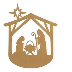 GENERICO - Cuadro Decorativo Pesebre Navideño Grande en Madera