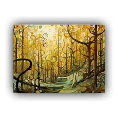 GENERICO - Cuadro Bosque Árboles Conectados 75x50cm Bastidor Madera