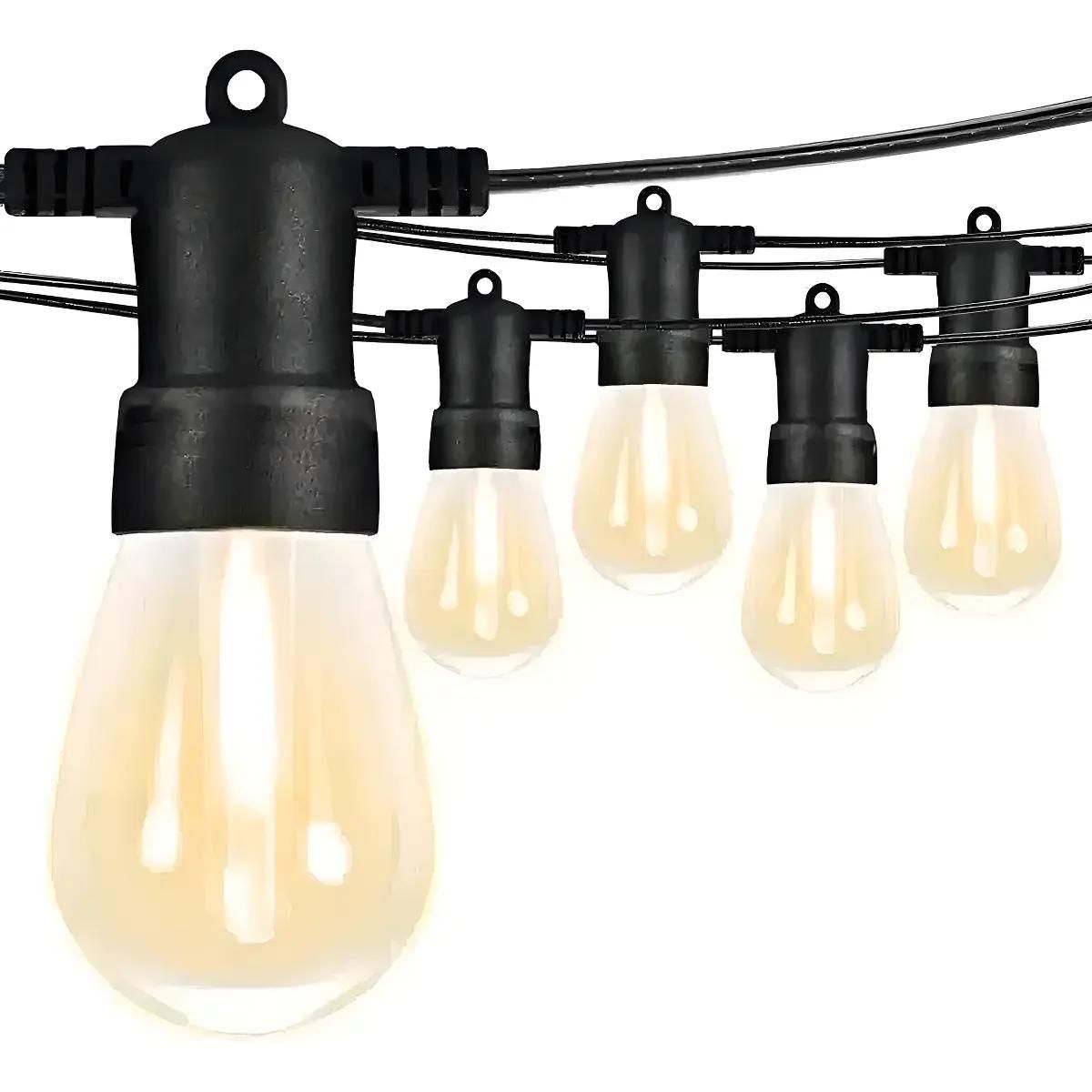 GENERICO - Guirnalda Solar LED 10 m con 10 Ampolletas Amarillas