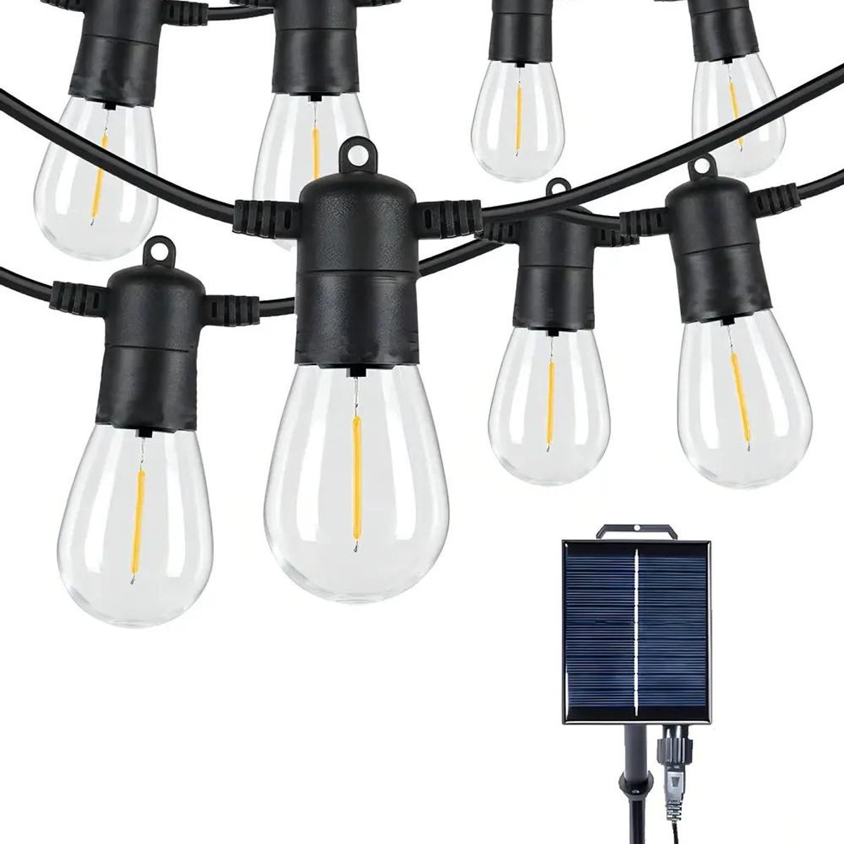 GENERICO - Guirnalda Solar LED 10 m con 10 Ampolletas Amarillas