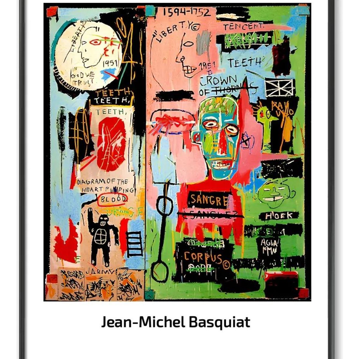 GENERICO - Cuadro decorativo estilo Jean-Michel Basquiat