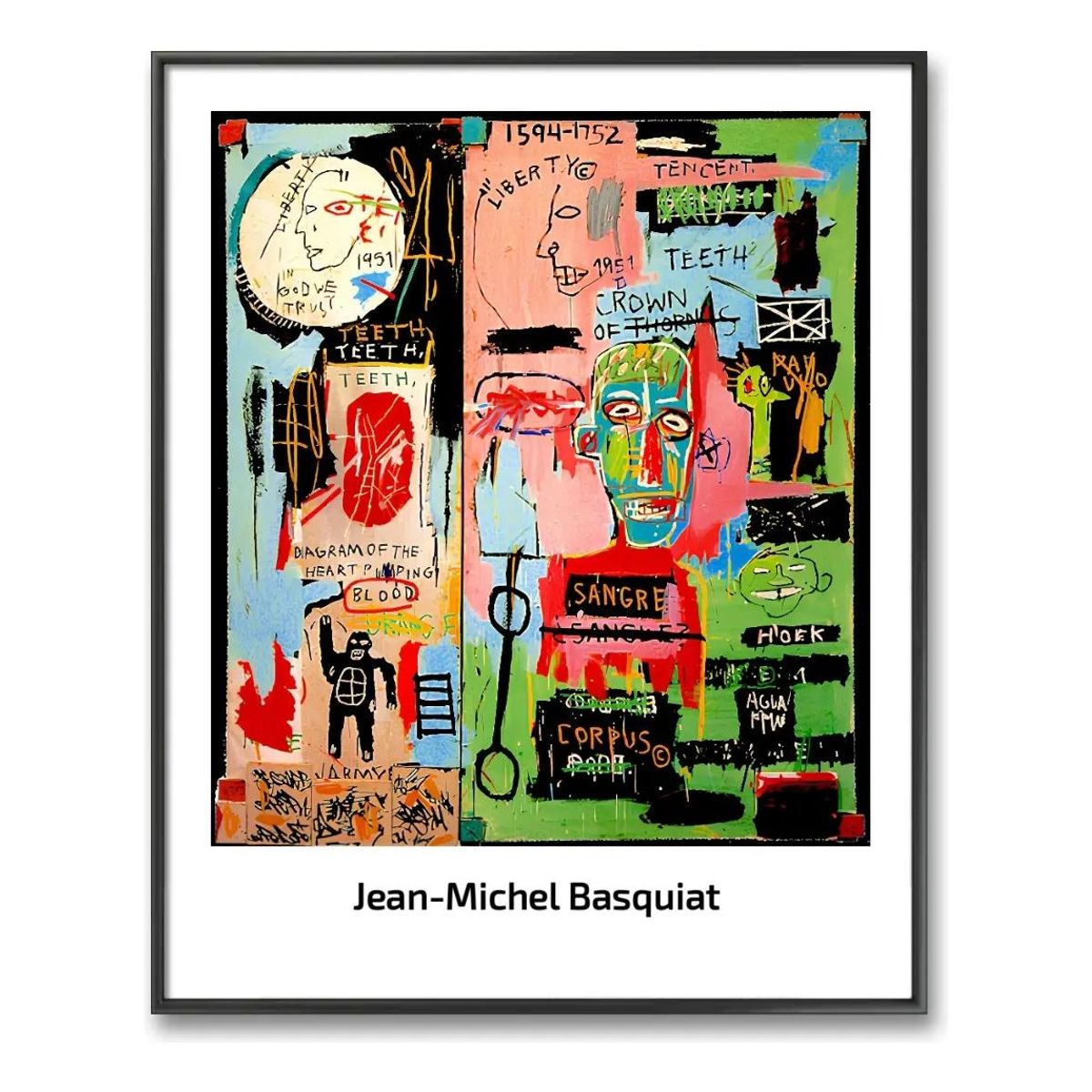 GENERICO - Cuadro decorativo estilo Jean-Michel Basquiat