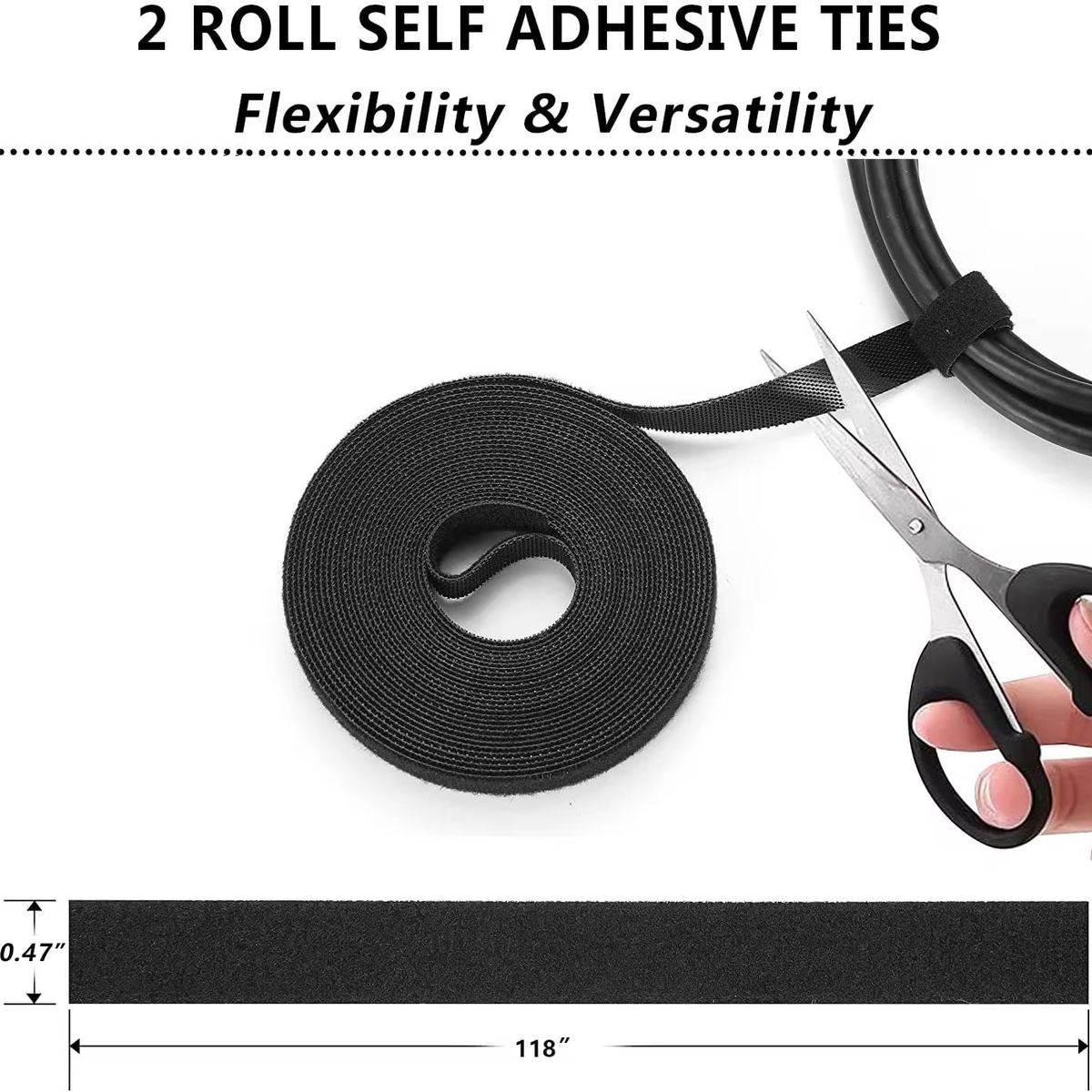 GENERICO - Kit Organizador De Cables 173 Piezas Color Negro