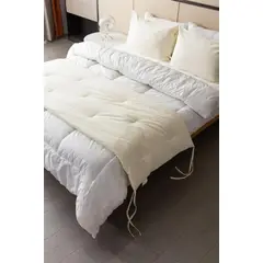 GENERICO - Set de piecera beige con 2 fundas de almohada