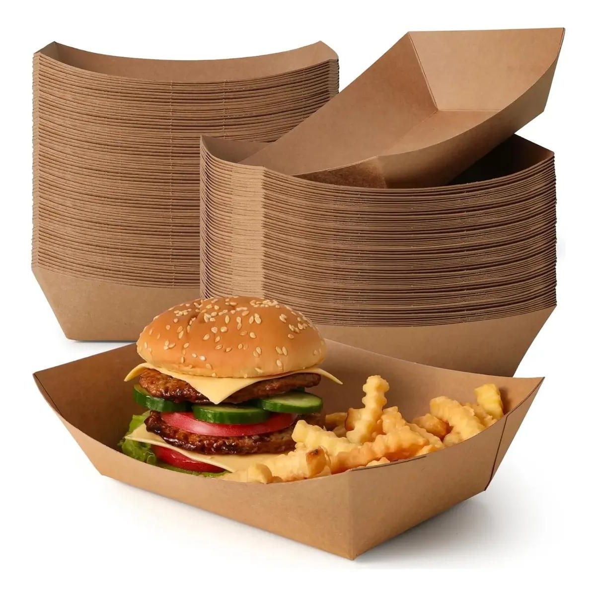 GENERICO - Bandeja Kraft Rectangular 17,5x24 cm 50 unidades