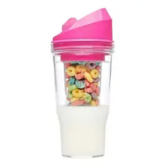 GENERICO - Vaso portátil para leche y cereales 600ml
