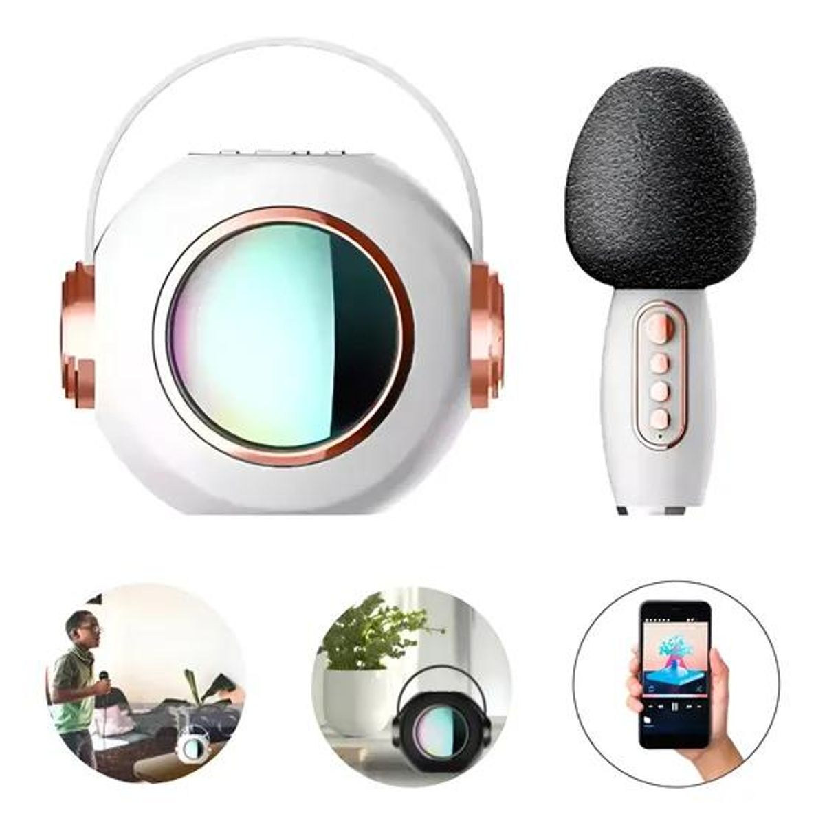 GENERICO - Parlante Bluetooth Karaoke con Micrófono y Modificador de
