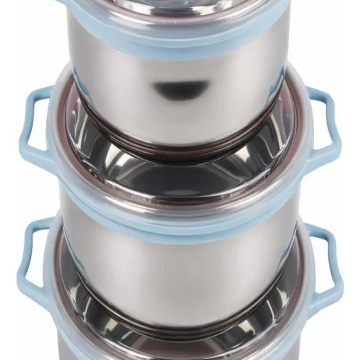 GENERICO - Set 3 Bowls Acero Inoxidable con Tapa Multiuso