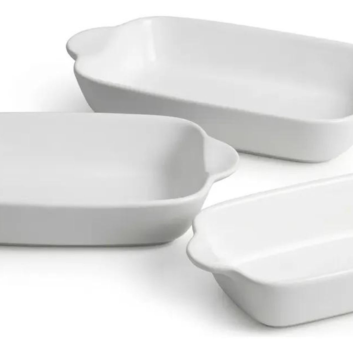 GENERICO - Set de 3 Fuentes de Cerámica para Horno Blanco