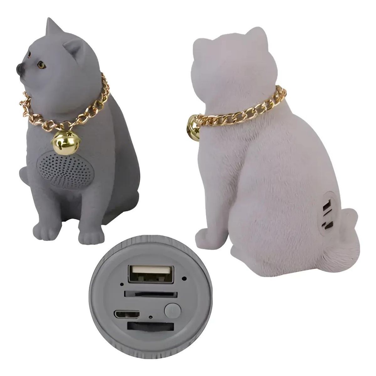 GENERICO - Parlante Bluetooth con Diseño de Gato 17 cm