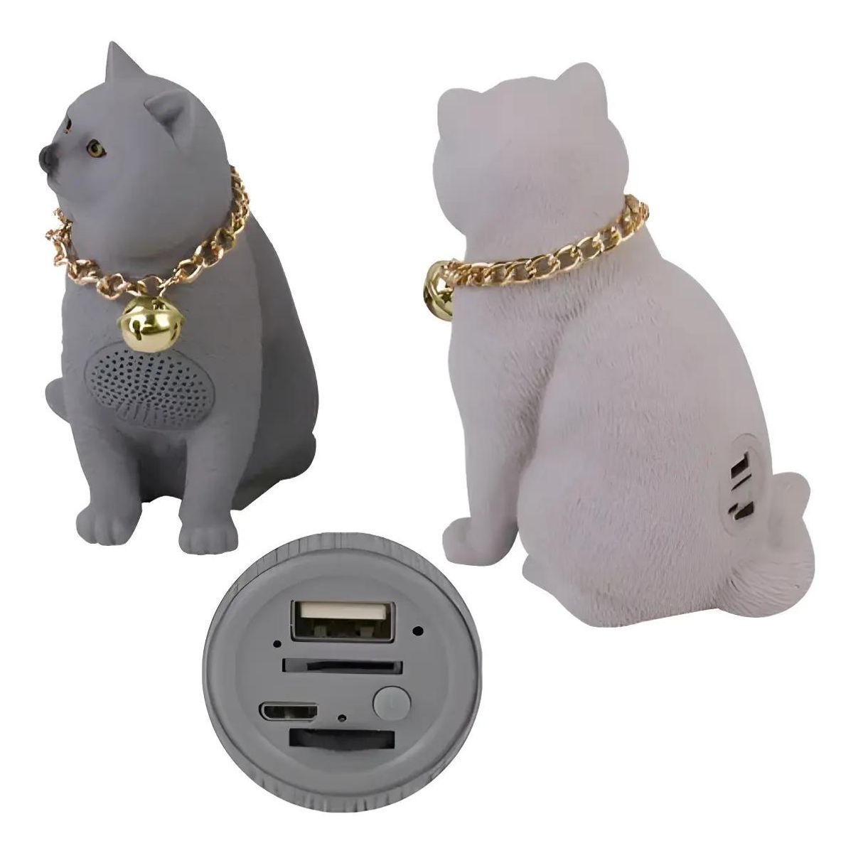 GENERICO - Parlante Bluetooth con Diseño de Gato 17 cm