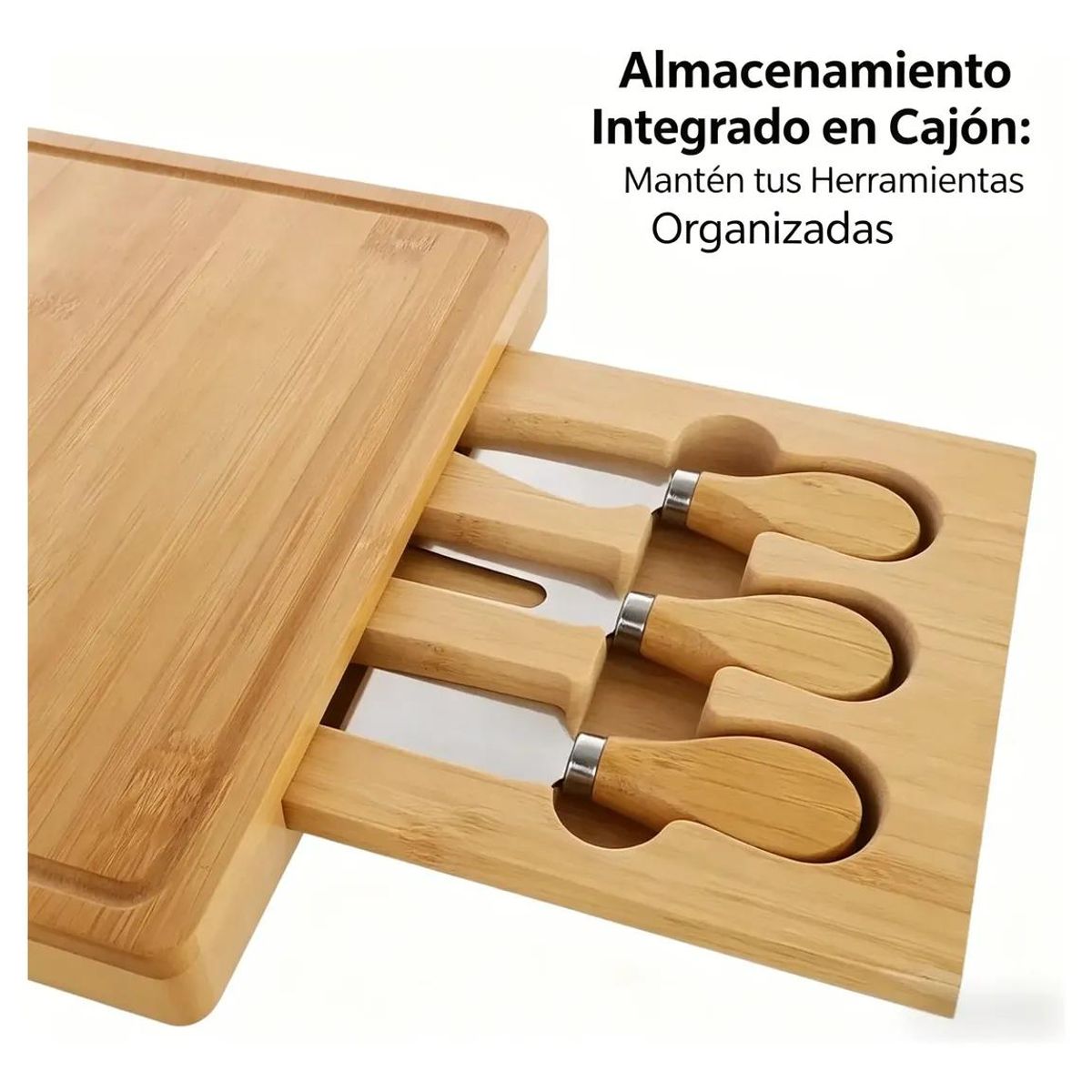 GENERICO - Juego de tablas de queso de bambú con 3 utensilios