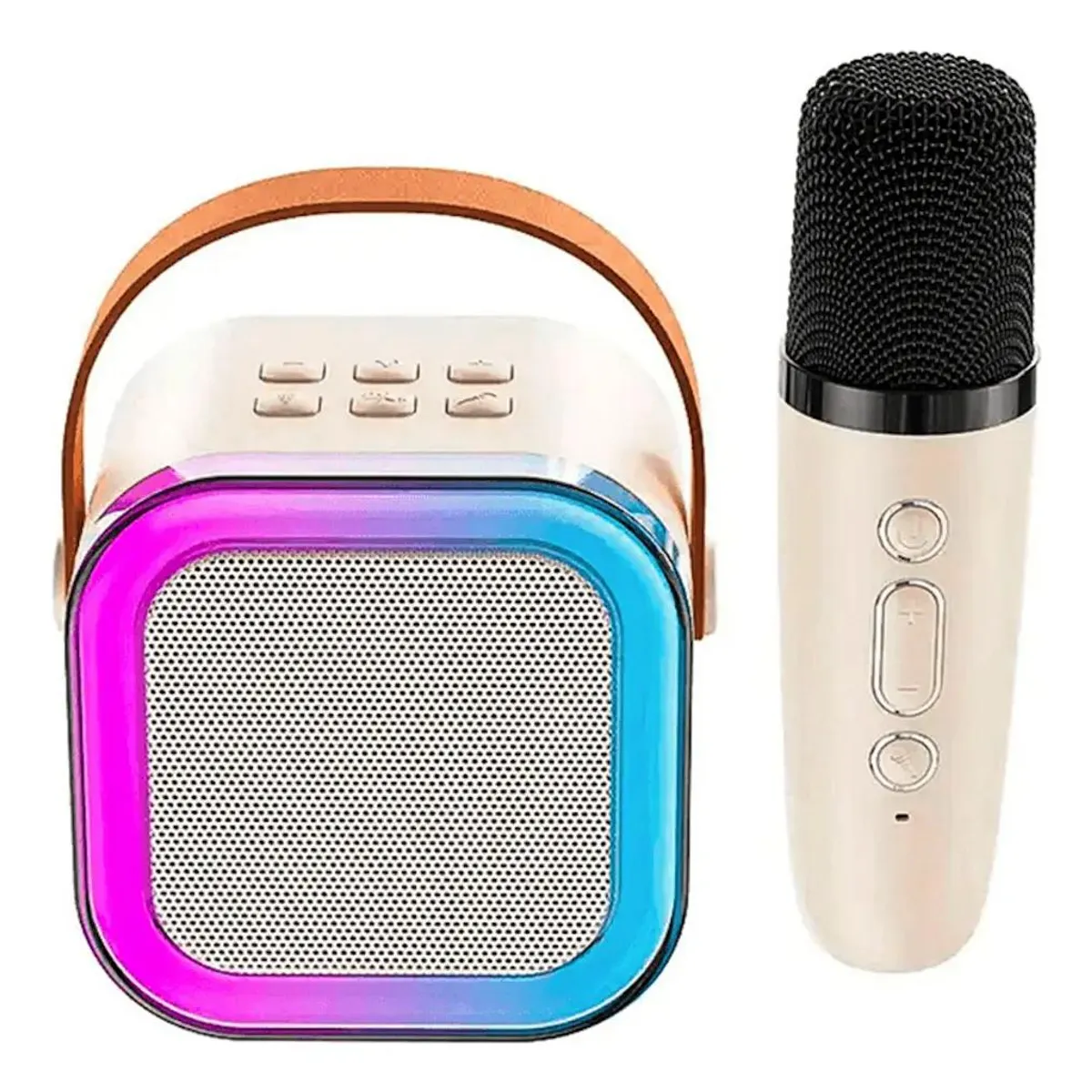 GENERICO - Parlante Karaoke Portátil con Micrófono y Luces LED RGB