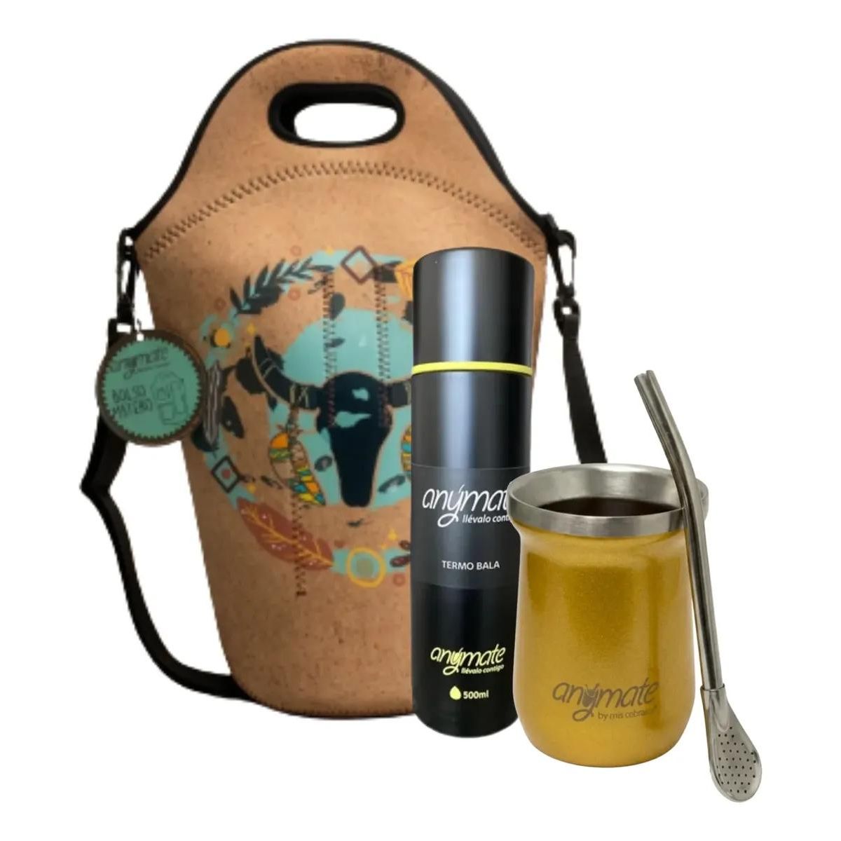 GENERICO - Pack Matero con Termo Bala 500ml, Mate y Bombilla