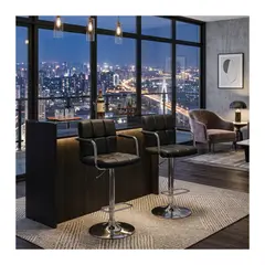 EKOL TACTICA MILITAR - Pack 2 Piso De Bar Premium Capitoné Con Respaldo Lumbar Y Brazos