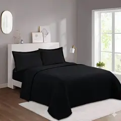 GENERICO - Sabana algodon 200 hilos 2p liso color + funda de almohada