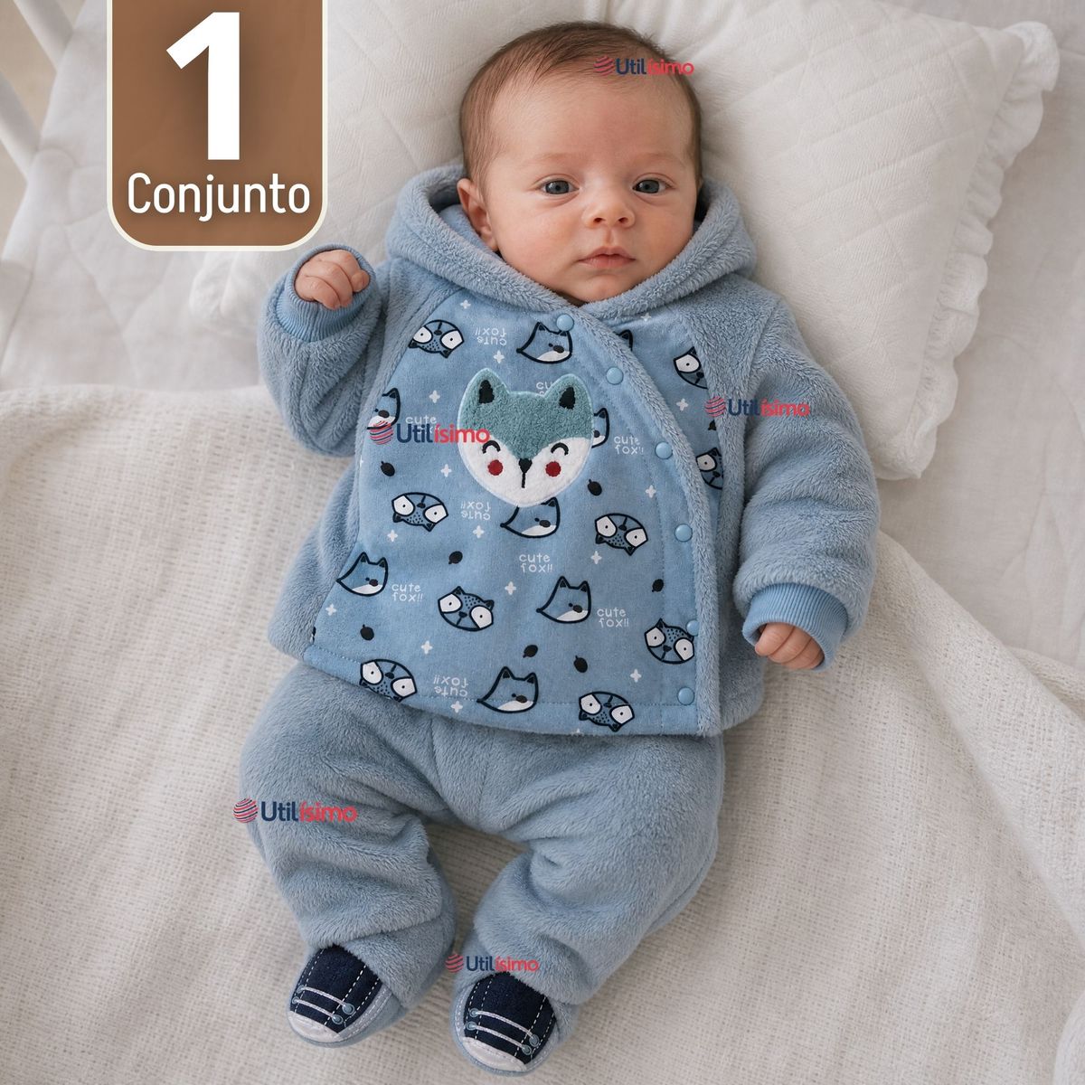 TEDMIMAK - Conjunto 2 Piezas Buzo Polerón Con Capucha Térmico Algodón Tedmimak Niño Bebé
