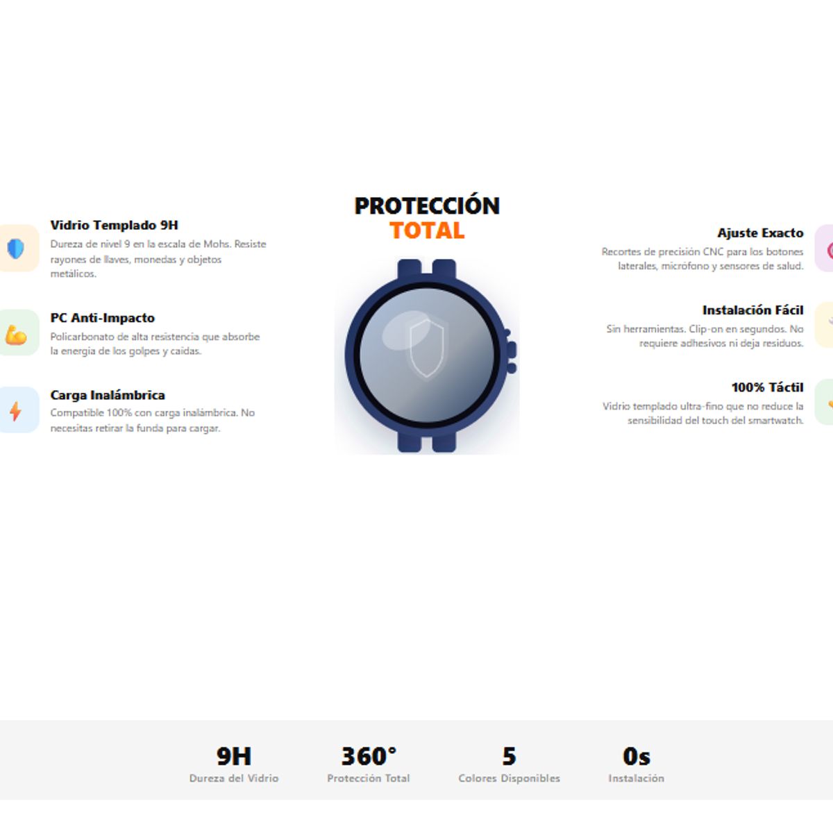 GENERICO - Protector Carcasa + Vidrio Samsung Galaxy Watch 7 40mm