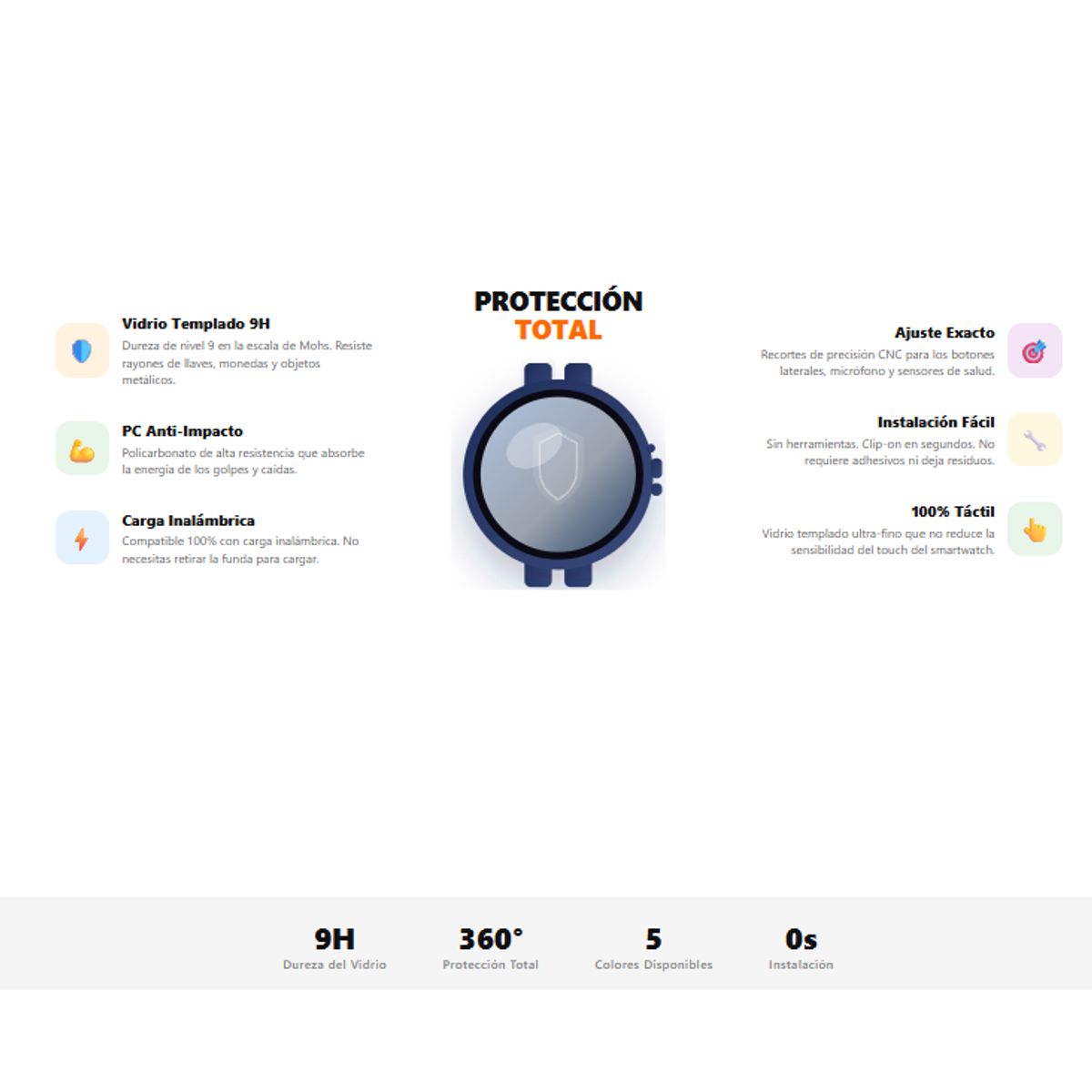 GENERICO - Protector Carcasa + Vidrio Samsung Galaxy Watch 7 40mm